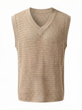 Leisure Knitted Vest Mens Retro Loose Breath Hollow Out Men Summer Tank Tops
