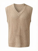 Leisure Knitted Vest Mens Retro Loose Breath Hollow Out Men Summer Tank Tops