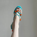 Summer Women's Slippers Niche Strap High Heel Sandals Thin Strap Slipper Flip-Flops Pumps