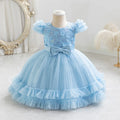 Appliques Baby Birthday Party Dress Beading Sequins Flower Girl Gown for Weddings Princess