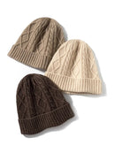 Winter Cable Cashmere Beanie Caps Thick Knit Hat Ribs Warm Women Soft Wool Autumn Skullies Real Guaranteed