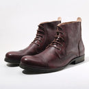 Retro Handmade High Top Casual  Boots New Arrival round Toe Briti Sle ort Boots Leather oes Wear Resistant Low ...