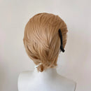 8 Inch Golden Blonde Short Wavy Bob Wig 13x4 Lace Front Glueless Synthetic Heat Resistant Hair for Cosplay Party