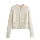 Autumn And Winter Women's  Knitted Cardigan Jacket Single Breasted Basic Knitwear
