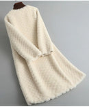 Women Winter Real Wool Fur Coat Jackets Female Double-breasted Sheep Shearing Coats Lady Jacket Overcoat