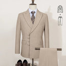 Elegant man suit for wedding peach Slim Fit Double Breasted Multiple buttons Casual Business man 2 piece outfit set