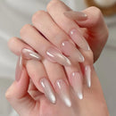 30Pcs Short Almond Nails Glossy Color Press On Nails Sweet Girls Charm Retro Nails Art