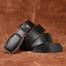 Men belt 3.8CM retro personality trend smooth buckle belt men casual belt