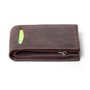Men's Leather Zipper Foldable Wallet Bank Credit Card Holder Men's Coin Purse Leather Simple Wallet