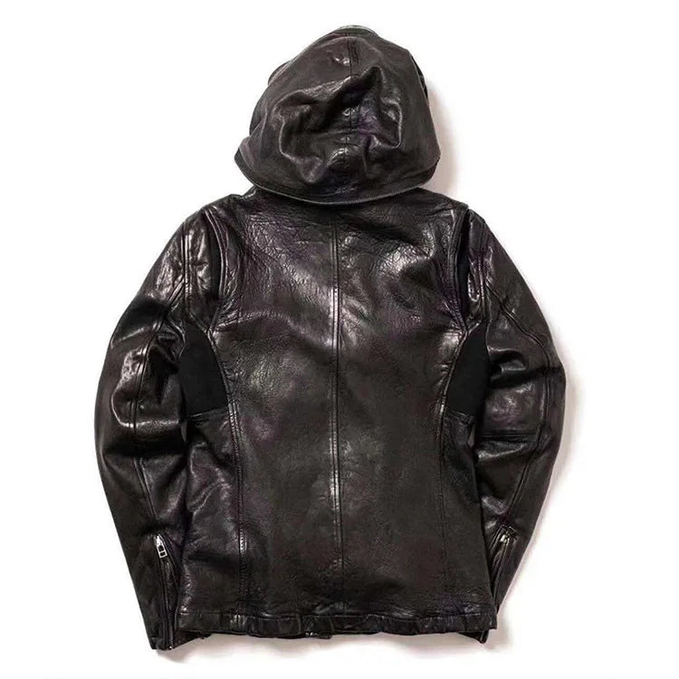 Men Slim Fit Genuine Leather Jacket – Stylish Casual Biker Coat for All Seasons