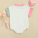 Newborn Baby Girls Summer Jumpsuit Letter Short Sleeve Triangle Toddler Romper Infant Clothes