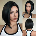 Short Black Bobo Wig Middle Part Short Wigs for Women Cosplay Party Daily Use Natural Hair