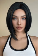 Short Black Bobo Wig Middle Part Short Wigs for Women Cosplay Party Daily Use Natural Hair