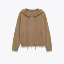 Brown hoodie with a zipper on a white background, Obroi