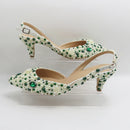 Toe Pearl Bridal wedding shoes and Bag Thin Heel Slingbacks Female Ladies Shallow Women Shoes