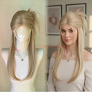 Ash Blonde Forehead Lace Synthetic For Women Hair Long Straight Wigs For Daily Use Cosplay Natural Wig