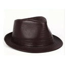 MenGenuine Leather Jazz Gentleman Short Brim Fitted Top Hat
