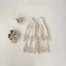 Blossom Boho Lace Set Top and Cropped Trousers Embroidery Cotton White Summer Set