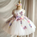 Floral Girls Dresses Kids Wear White Flower Girl Dresses for Wedding Toddle Dress