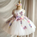 Floral Girls Dresses Kids Wear White Flower Girl Dresses for Wedding Toddle Dress