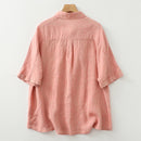 Linen Blouse Women Summer Shirts Casual Loose Soft Breathable Tops French