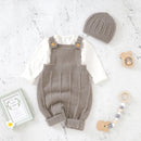 Baby Boys Girls Rompers Hats Clothes Sleeveless Knitted Newborn Infant Natural Strap Jumpsuits Outfits Sets