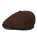 Genuine Leather Hat Beret Warm Cap Winter Men