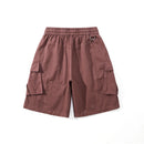 Brown cargo shorts on a white background, Obroi