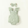 Baby Gilrs Fashion Cute Pink Flower Honey Jumpsuit For Summer Sleeveless Casual Clothing Headband