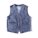 Men Retro Casual Denim Vest Sleeveless Jeans Jacket Unisex Waistcoat Vest