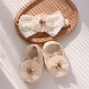 Baby Girl Bow Flower Pearl First Walkers Sweet Newborn Infant Gift Shoes Girls Princess Toddler Shoes