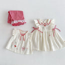 Kids Girls Sweet Top Cute Embroidery T-shirt Kids Flying Sleeves Vest Top Children Clothing Summer Thin Dress
