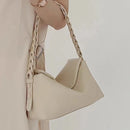 Handbag Knit Weave Strap Single Shoulder Bag Beige Soft First Layer Leather Women Crossbody Bag