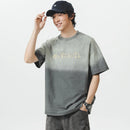 Men Gradient Washed Summer Loose Casual T-shirts Streetwear Oversize T Shirt