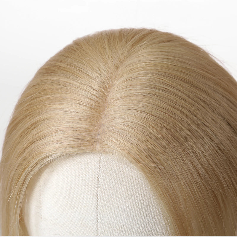 14inch Gray Blonde Mono Lace Base Hair Toppers for Women Thinning Hair Natural Real