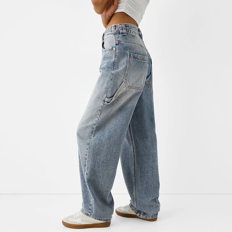 Pants All Season Simple Full Length Regular Fit Straight Pants for Women