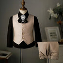 Boys Double Breasted Suit Kids Formal Wedding Birthday Party Dress Children Tuxedo Prom Blazer Sets Toddler Jacket