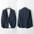 Men's Linen Casual Suit Top Lightweight Breathable Luxury Cotton Hemp Top Linen Fabric