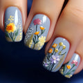 Press on False Nails Butterfly Pattern Fake Nails Wearable Long Square Nail Art Nail