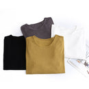 Autumn T-Shirt Women Clothing High Stretch Slim Fit Cotton Tops Basics O-Neck Long Sleeve Solid Tees