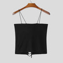 Tops Men Tight Fitting Drawstring Design Vests Casual Clubwear Male Sleeveless Tank Tops