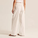 Women Pants Women Wide Leg Pants Casual Solid Color Trousers