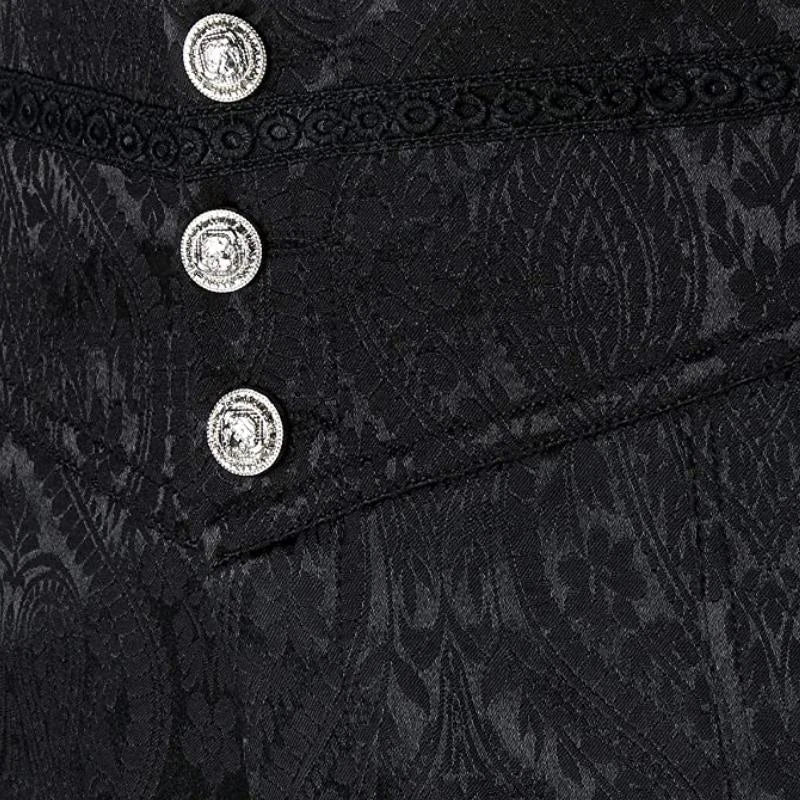 Men's Gothic Vampire Cosplay Costume Trousers Steampunk Dark Jacquard Victorian Trousers