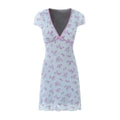 Deep Floral Mini Dress with Bow Tie Slimming Mesh a Line Skirt Casual Women's Clothing Spring Autumn