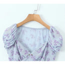 Floral Mesh Crop Top Women Short Sleeve Tees Ladies Slim Summer T Shirt Holiday Tops