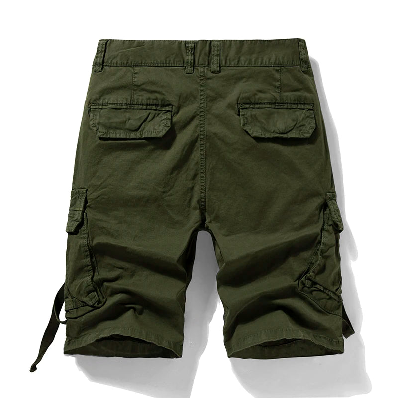 Men Cargo Shorts Summer Mens Casual Cotton Multi Pockets Shorts Outdoor Solid