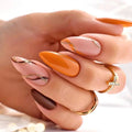 Press On Nails Detachable Fake Nail Tip gold heart with Design Manicure Patches Press On Nails