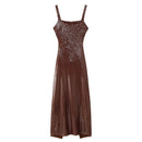 Obroi Brown sequin dress on a white background