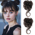 Bun Hair Piece Tousled with Tendrils Hair Bun Extensions Wavy Curly Hair for Women