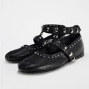 Spring Metal Decor Mary Janes Women Ballet Flats Rivet Loafers Girls Shoes